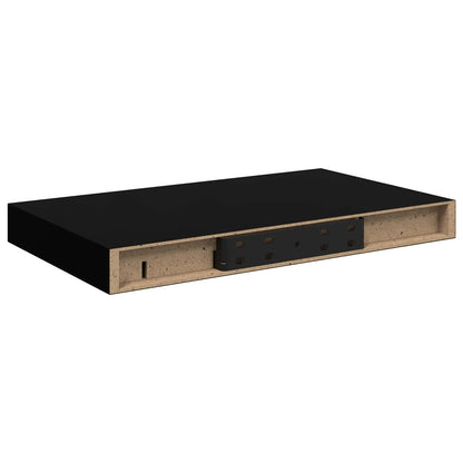 Scaffali a Parete 4 pz Nero Lucido 40x23,5x3,8 cm in MDF
