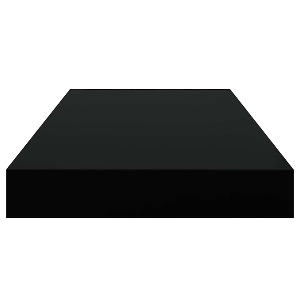 Scaffale a Parete Nero Lucido 50x23,5x3,8 cm in MDF