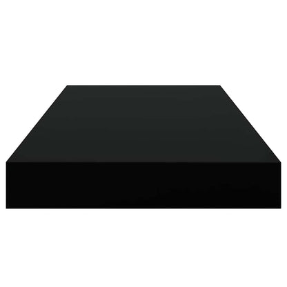 Scaffale a Parete Nero Lucido 50x23,5x3,8 cm in MDF