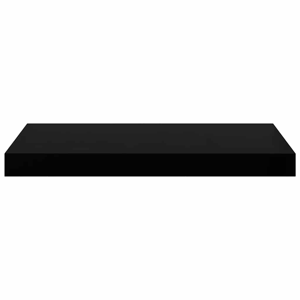 Scaffali a Parete 2 pz Nero Lucido 50x23,5x3,8 cm in MDF | homemem39