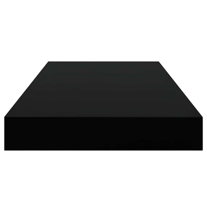 Scaffali a Parete 2 pz Nero Lucido 50x23,5x3,8 cm in MDF | homemem39