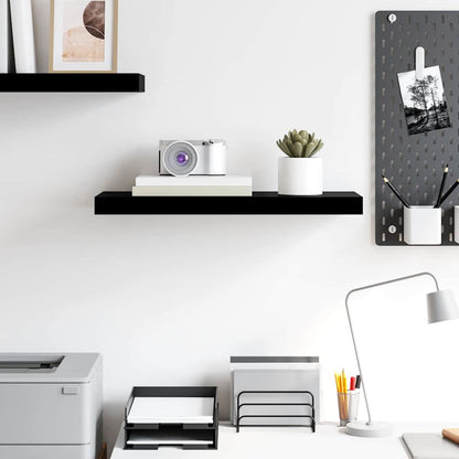 Scaffale a Parete Nero Lucido 60x23,5x3,8 cm in MDF | homemem39