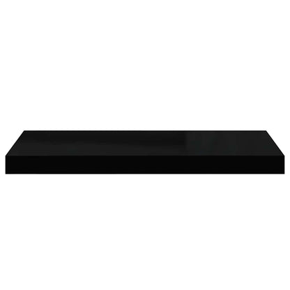 Scaffale a Parete Nero Lucido 60x23,5x3,8 cm in MDF | homemem39