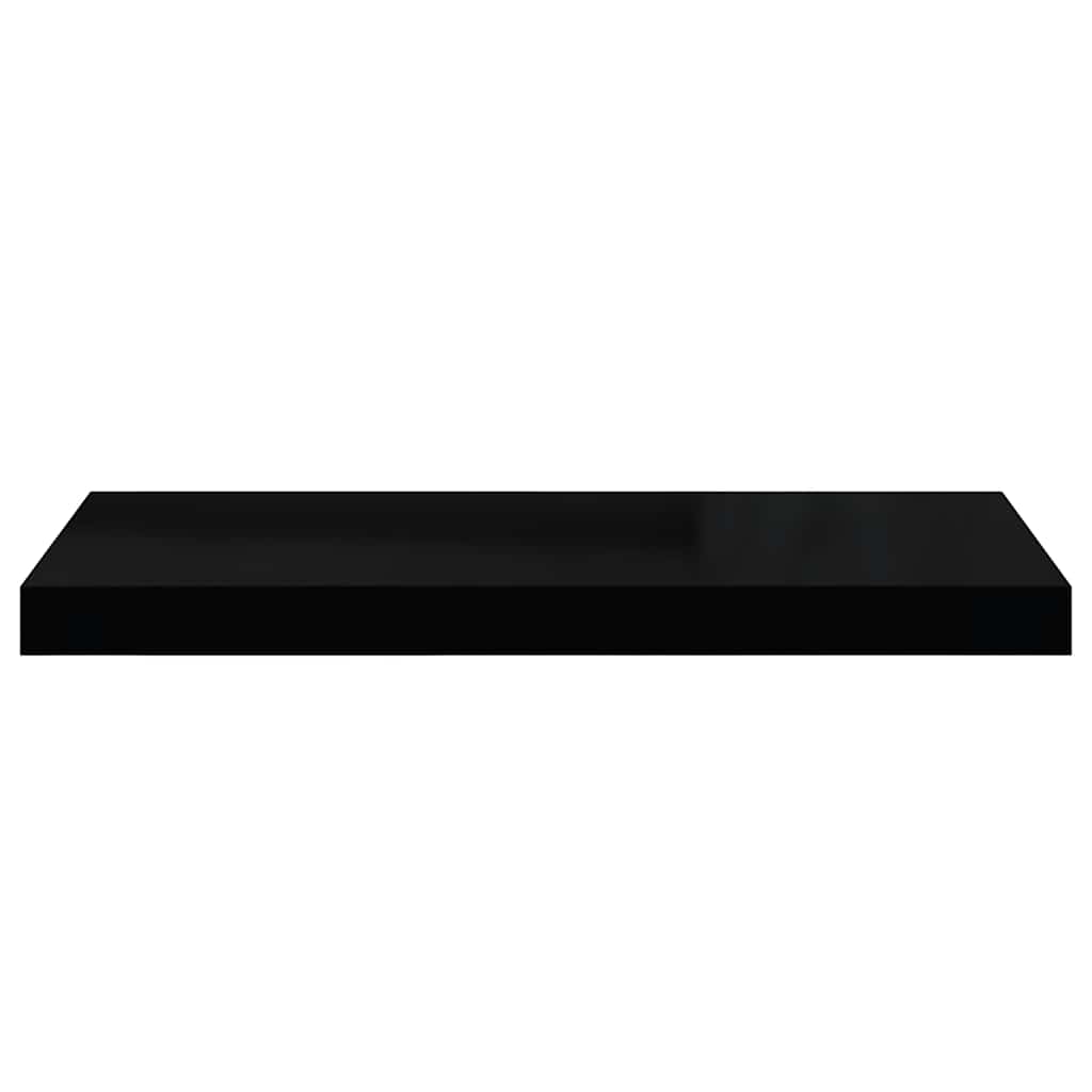 Scaffali a Parete 2 pz Nero Lucido 60x23,5x3,8 cm in MDF | homemem39