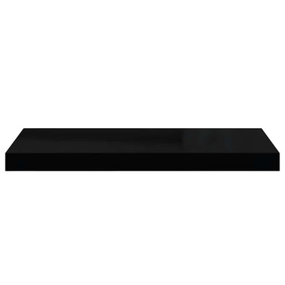 Scaffali a Parete 2 pz Nero Lucido 60x23,5x3,8 cm in MDF | homemem39
