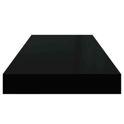 Scaffali a Parete 2 pz Nero Lucido 60x23,5x3,8 cm in MDF | homemem39