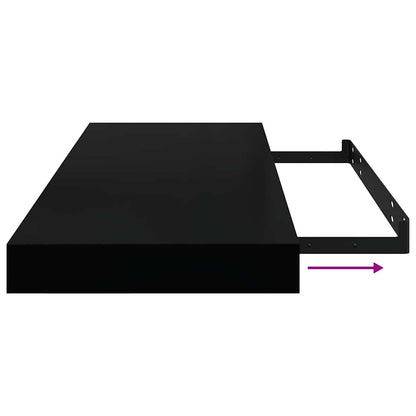Scaffali a Parete 4 pz Nero Lucido 60x23,5x3,8 cm in MDF | homemem39