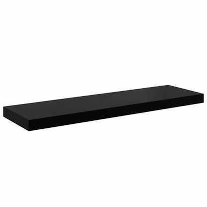 Scaffale a Parete Nero Lucido 80x23,5x3,8 cm in MDF | homemem39