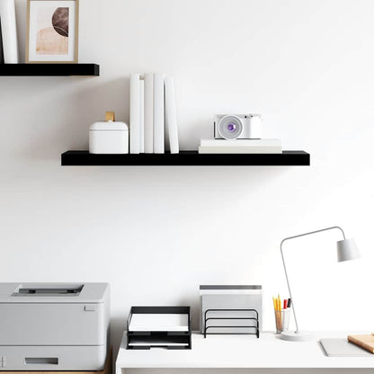 Scaffale a Parete Nero Lucido 80x23,5x3,8 cm in MDF | homemem39