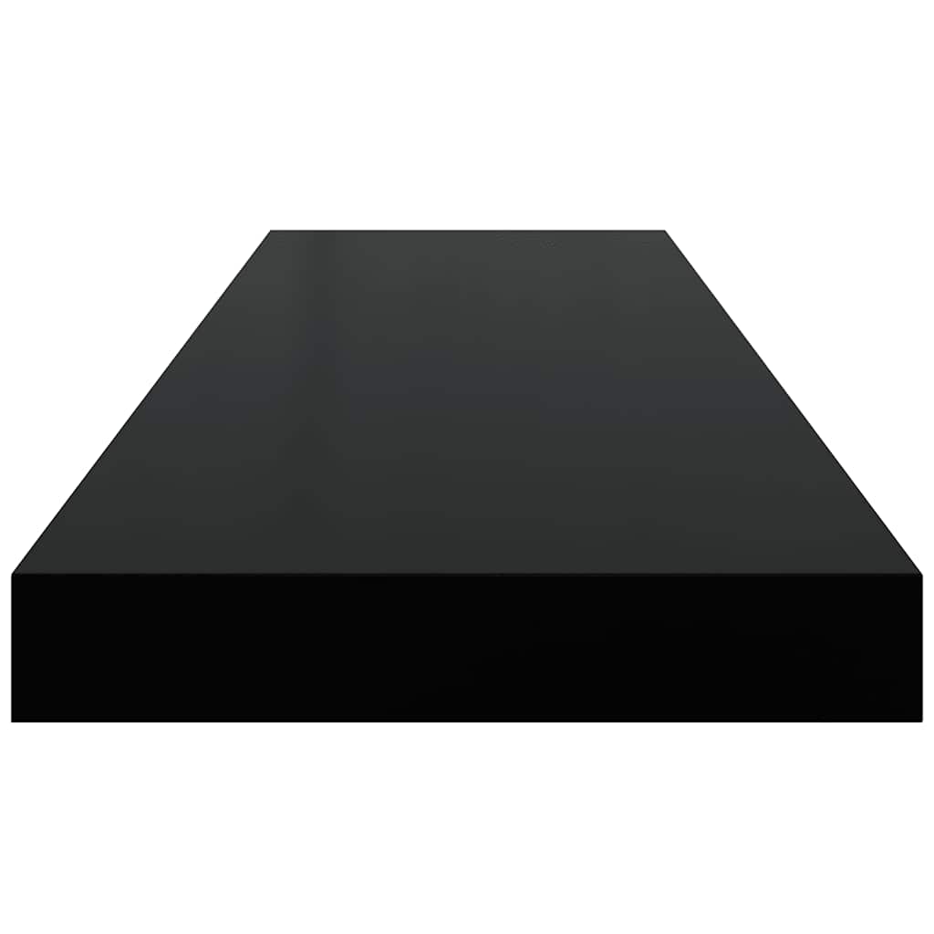 Scaffale a Parete Nero Lucido 80x23,5x3,8 cm in MDF | homemem39