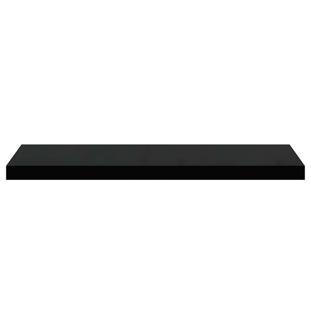 Scaffali a Parete 2 pz Nero Lucido 80x23,5x3,8 cm in MDF | homemem39