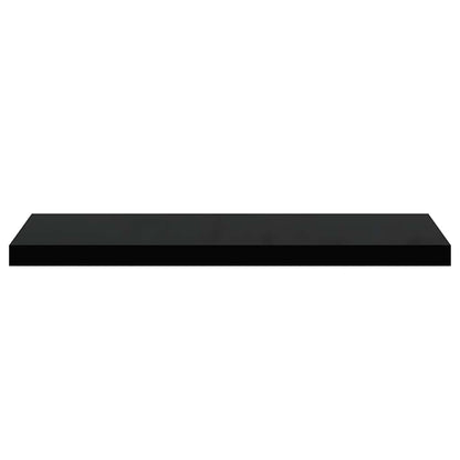 Scaffali a Parete 2 pz Nero Lucido 80x23,5x3,8 cm in MDF | homemem39