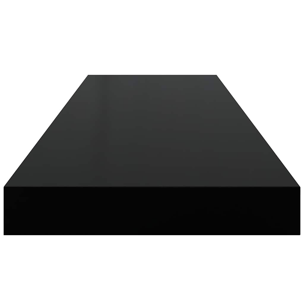 Scaffali a Parete 2 pz Nero Lucido 80x23,5x3,8 cm in MDF | homemem39