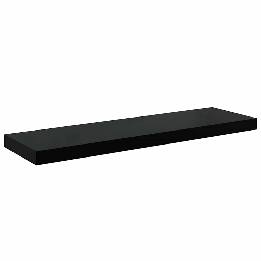 Scaffali a Parete 4 pz Nero Lucido 80x23,5x3,8 cm in MDF | homemem39