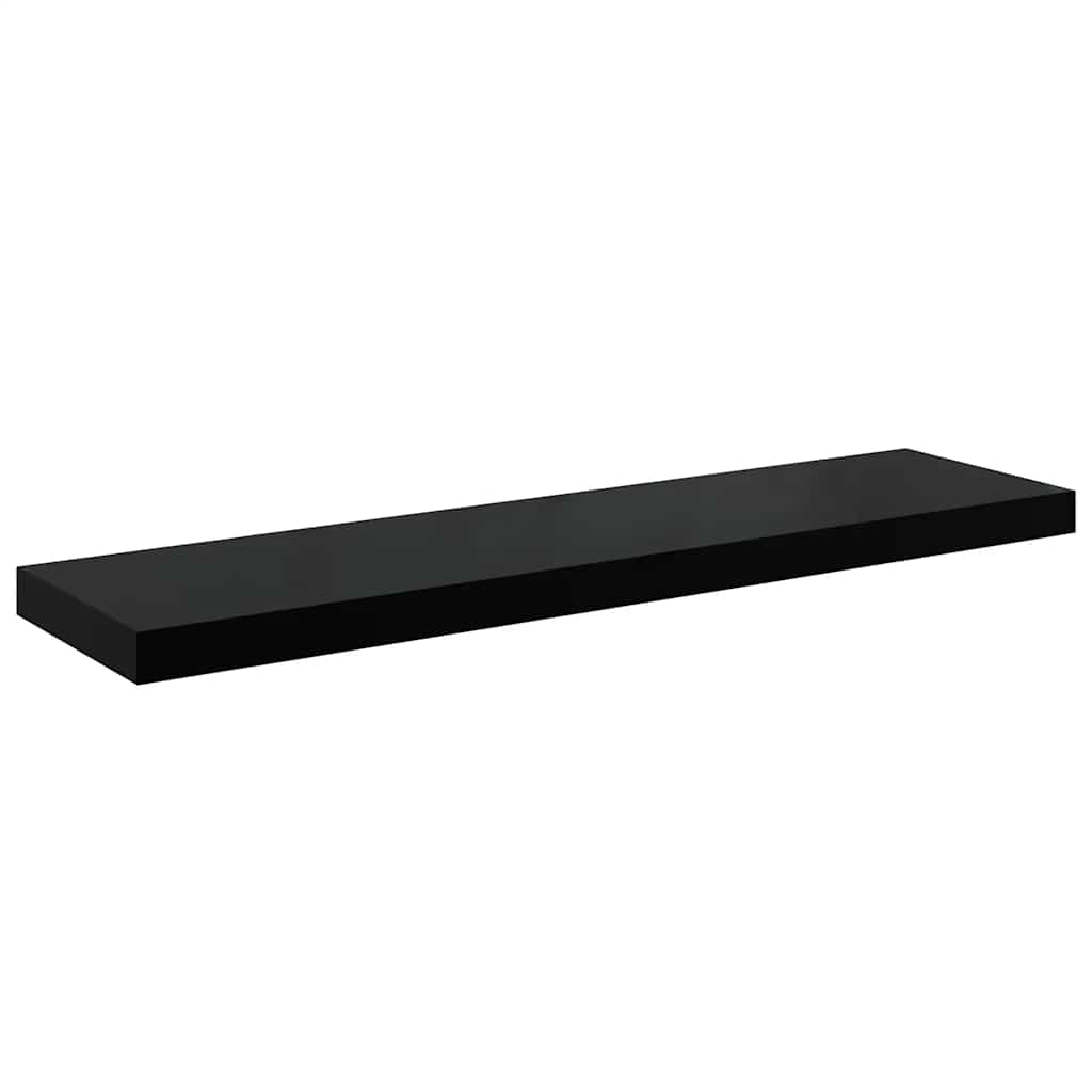 Scaffali a Parete 2 pz Nero Lucido 90x23,5x3,8 cm in MDF | homemem39