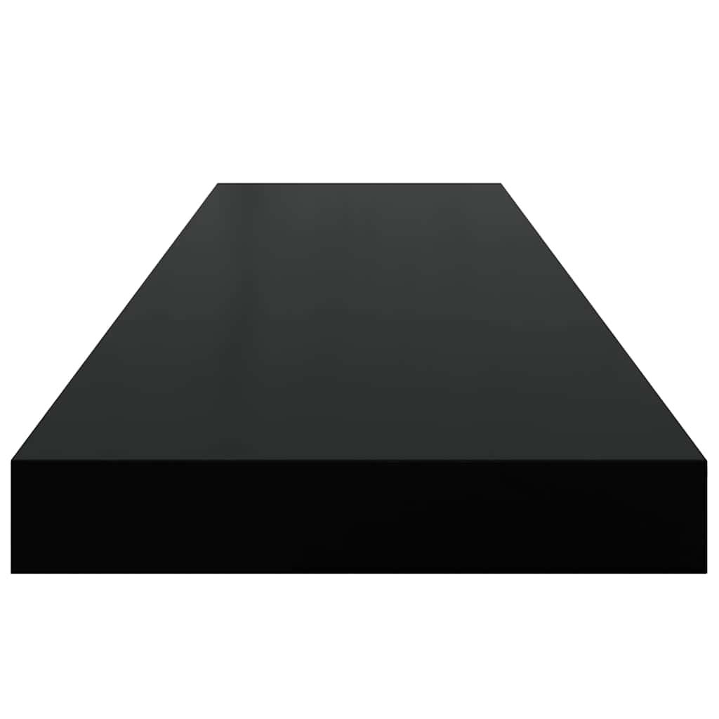 Scaffali a Parete 2 pz Nero Lucido 90x23,5x3,8 cm in MDF | homemem39