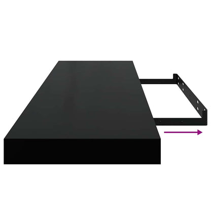 Scaffali a Parete 4 pz Nero Lucido 90x23,5x3,8 cm in MDF | homemem39