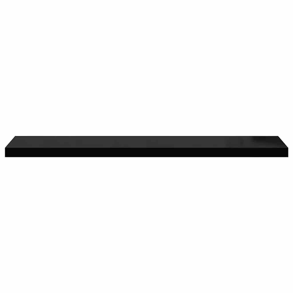 Scaffale a Parete Nero Lucido 120x23,5x3,8 cm in MDF | homemem39