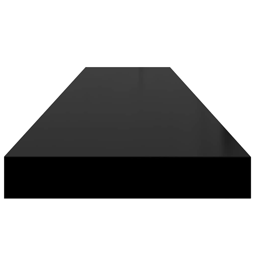 Scaffale a Parete Nero Lucido 120x23,5x3,8 cm in MDF | homemem39