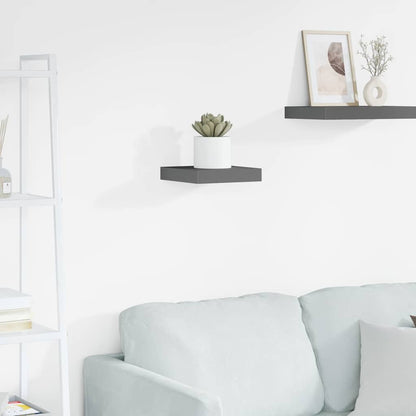 Scaffale a Parete Grigio Lucido 23x23,5x3,8 cm in MDF | homemem39