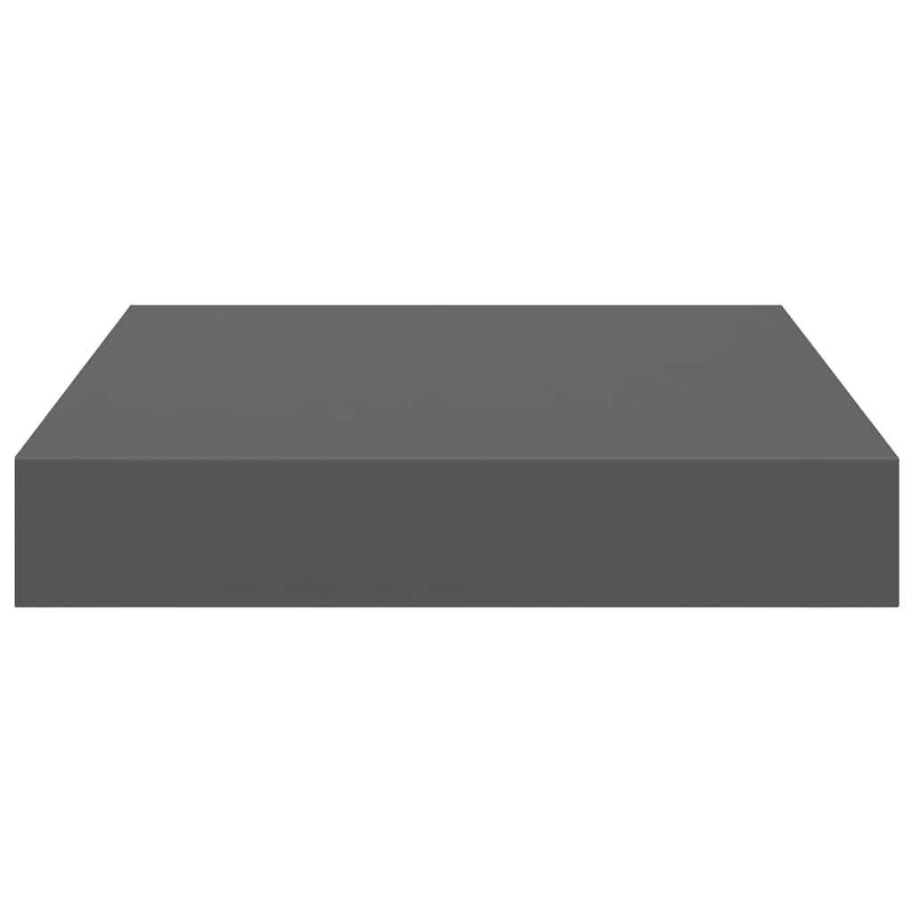 Scaffali a Parete 2 pz Grigio Lucido 23x23,5x3,8 cm in MDF