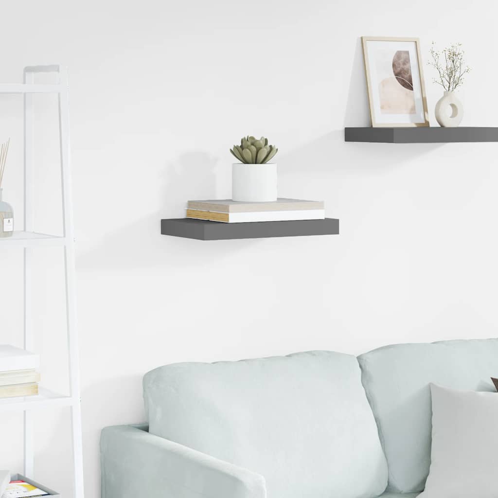 Scaffale a Parete Grigio Lucido 40x23,5x3,8 cm in MDF | homemem39