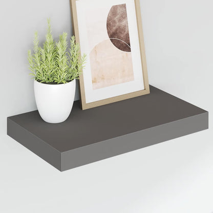 Scaffali a Parete 2 pz Grigio Lucido 40x23,5x3,8 cm in MDF | homemem39