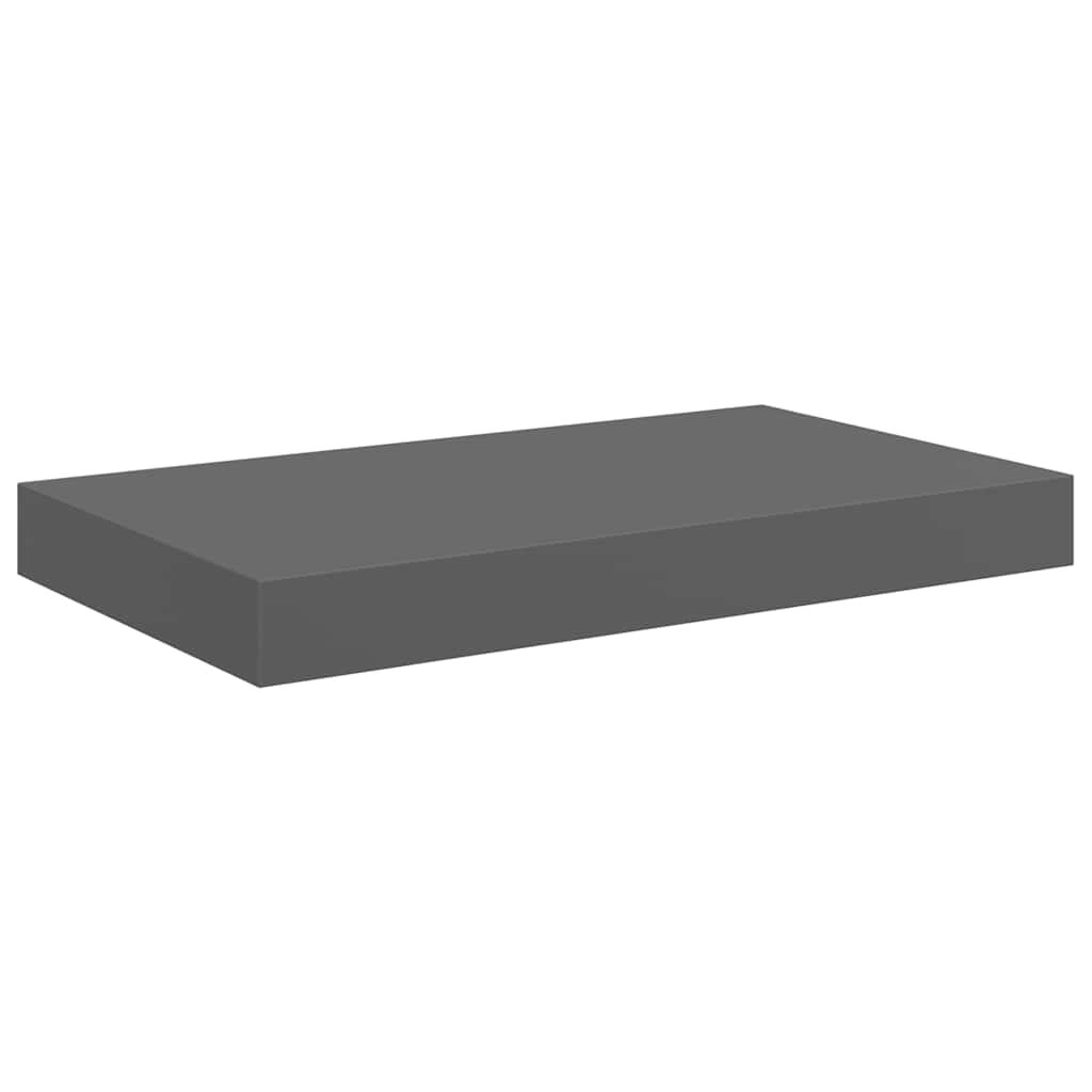 Scaffali a Parete 2 pz Grigio Lucido 40x23,5x3,8 cm in MDF | homemem39