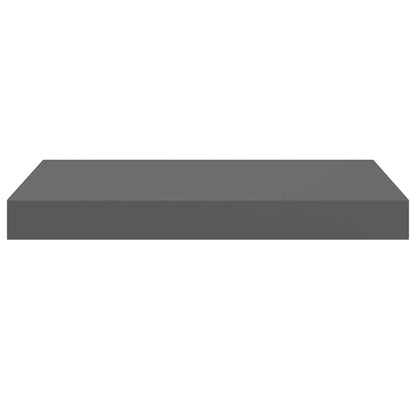 Scaffali a Parete 2 pz Grigio Lucido 40x23,5x3,8 cm in MDF