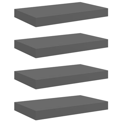 Scaffali a Parete 4 pz Grigio Lucido 40x23,5x3,8 cm in MDF | homemem39