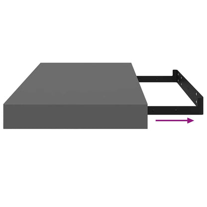 Scaffali a Parete 4 pz Grigio Lucido 50x23,5x3,8 cm in MDF | homemem39