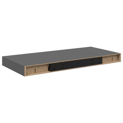 Scaffali a Parete 4 pz Grigio Lucido 50x23,5x3,8 cm in MDF