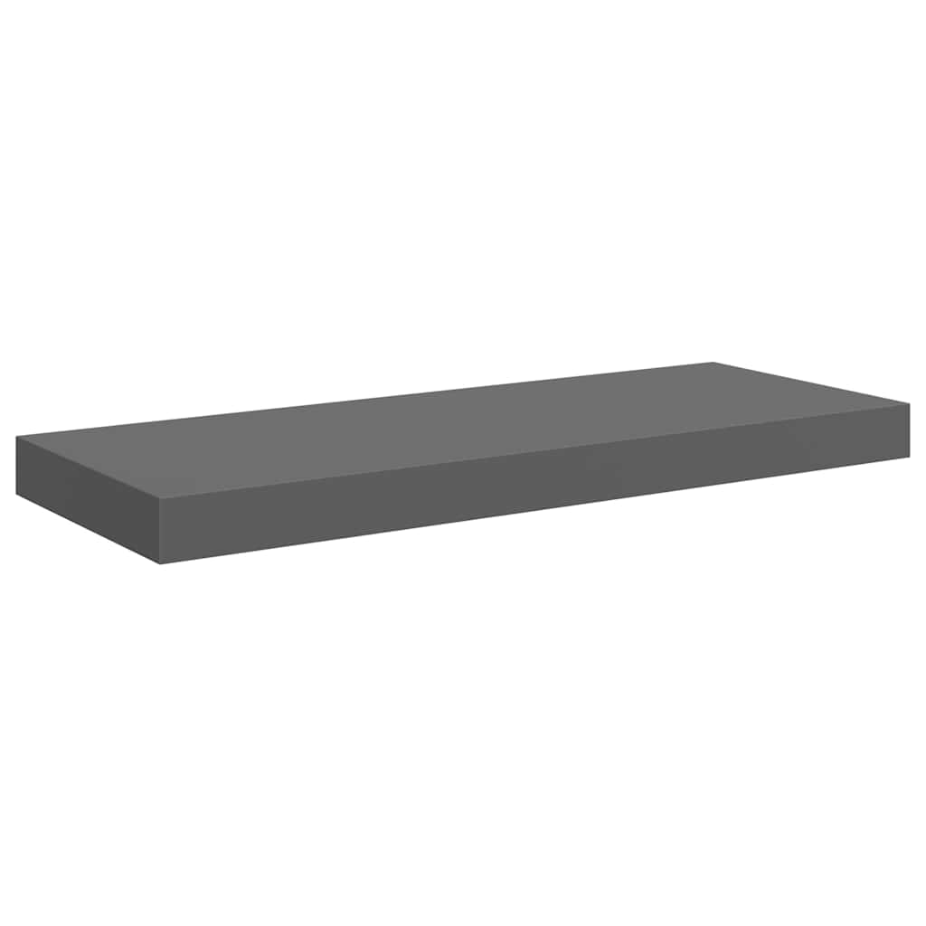 Scaffali a Parete 2 pz Grigio Lucido 60x23,5x3,8 cm in MDF | homemem39
