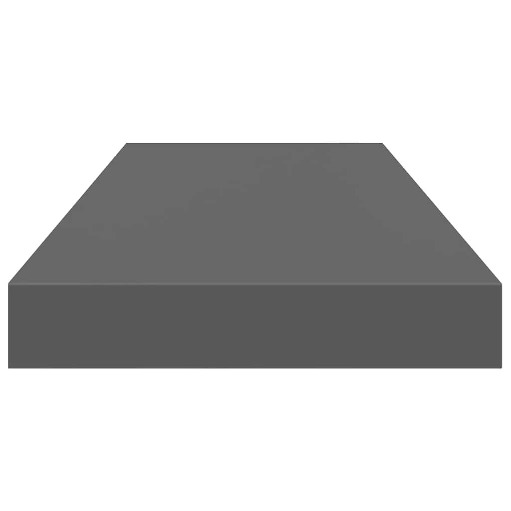 Scaffali a Parete 2 pz Grigio Lucido 60x23,5x3,8 cm in MDF | homemem39
