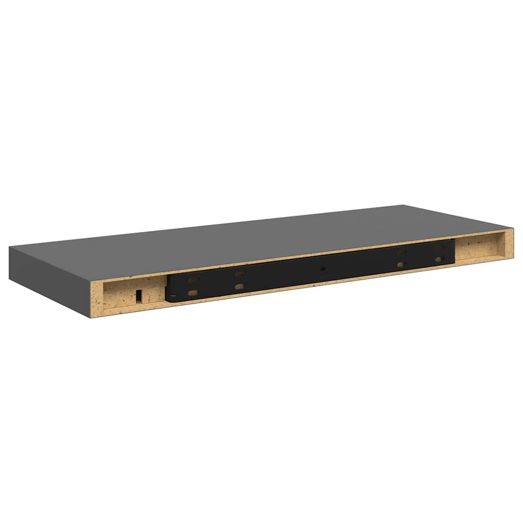 Scaffali a Parete 4 pz Grigio Lucido 60x23,5x3,8 cm in MDF | homemem39
