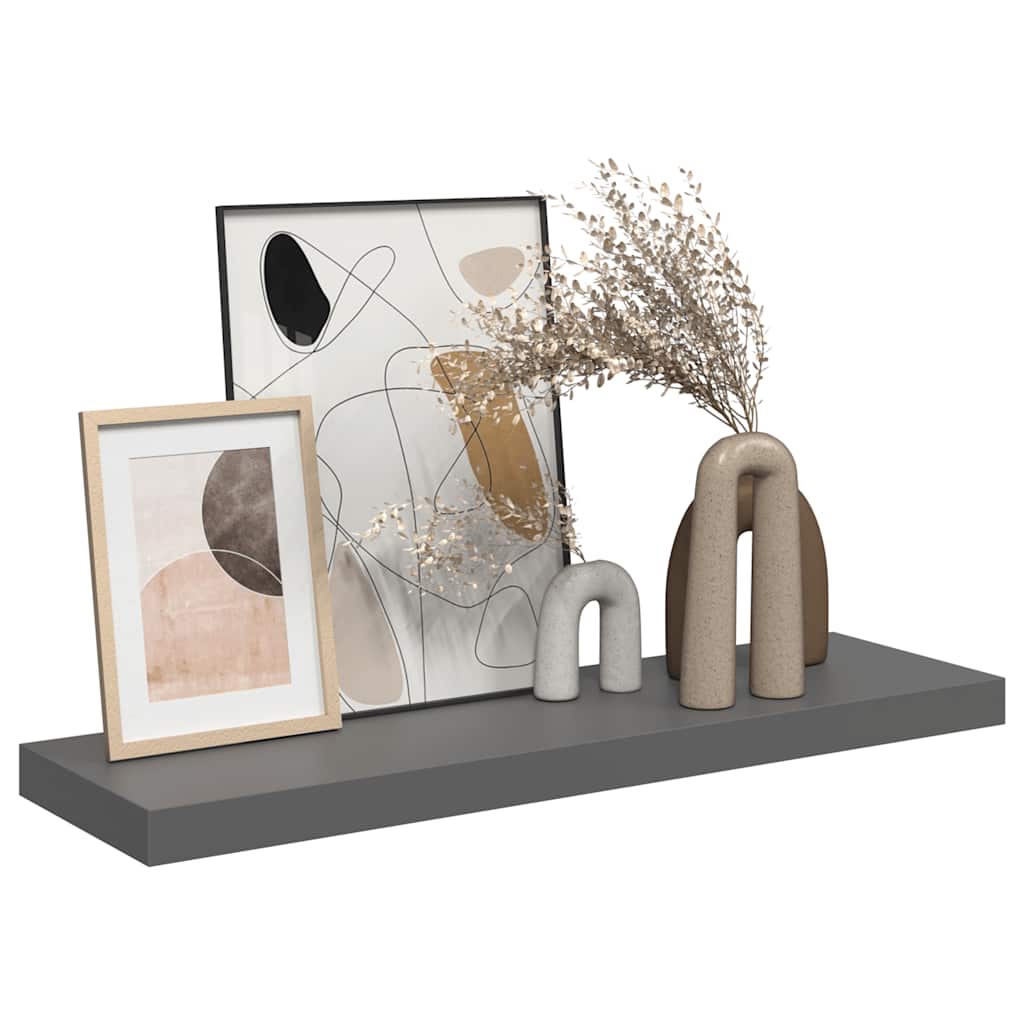 Scaffale a Parete Grigio Lucido 80x23,5x3,8 cm in MDF | homemem39