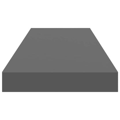 Scaffali a Parete 2 pz Grigio Lucido 80x23,5x3,8 cm in MDF | homemem39