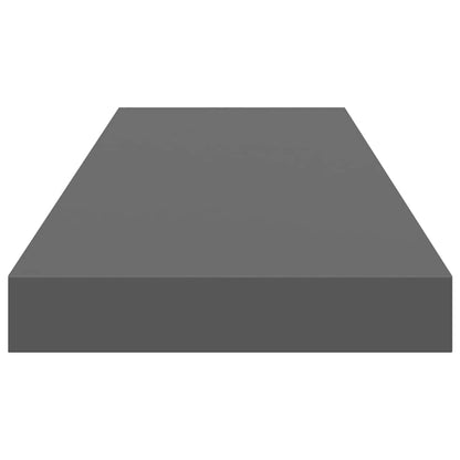 Scaffali a Parete 2 pz Grigio Lucido 80x23,5x3,8 cm in MDF
