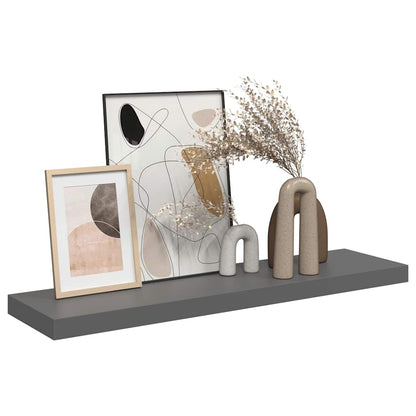 Scaffale a Parete Grigio Lucido 90x23,5x3,8 cm in MDF | homemem39