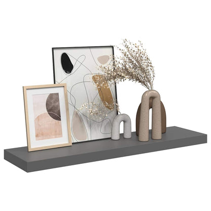 Scaffale a Parete Grigio Lucido 90x23,5x3,8 cm in MDF
