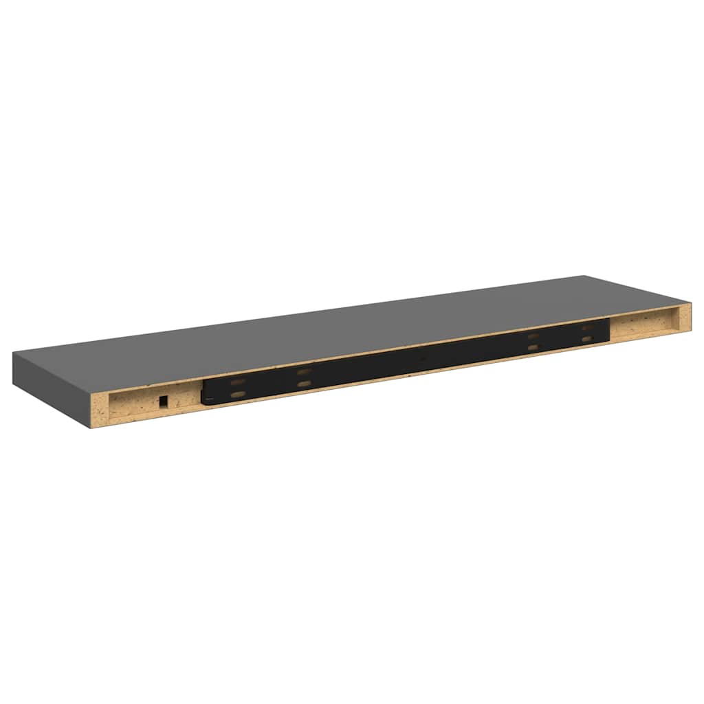 Scaffali a Parete 4 pz Grigio Lucido 90x23,5x3,8 cm in MDF | homemem39