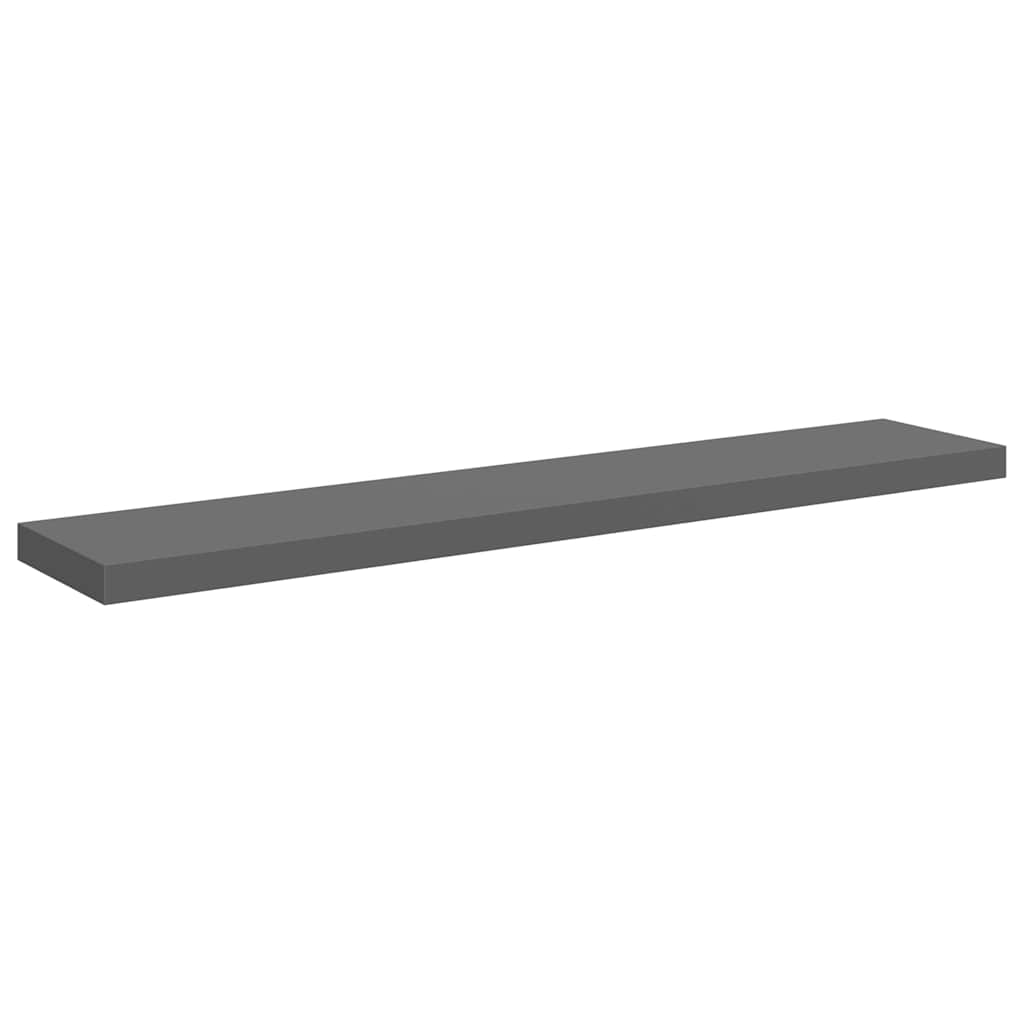 Scaffali a Parete 2 pz Grigio Lucido 120x23,5x3,8 cm in MDF | homemem39