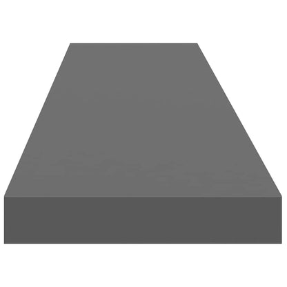 Scaffali a Parete 2 pz Grigio Lucido 120x23,5x3,8 cm in MDF | homemem39