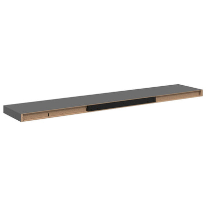 Scaffali a Parete 2 pz Grigio Lucido 120x23,5x3,8 cm in MDF