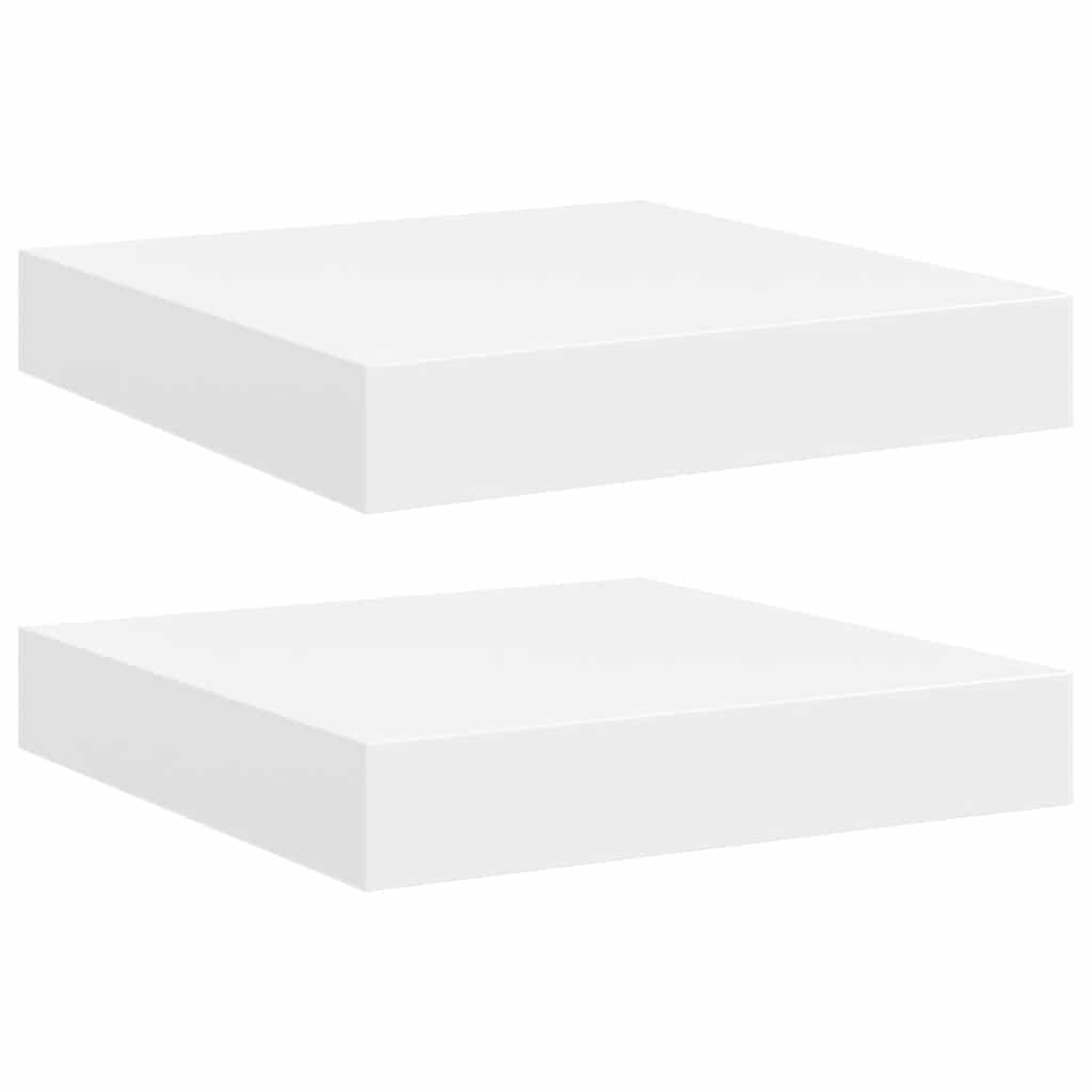 Scaffali a Parete 2 pz Bianchi 23x23,5x3,8 cm in MDF | homemem39
