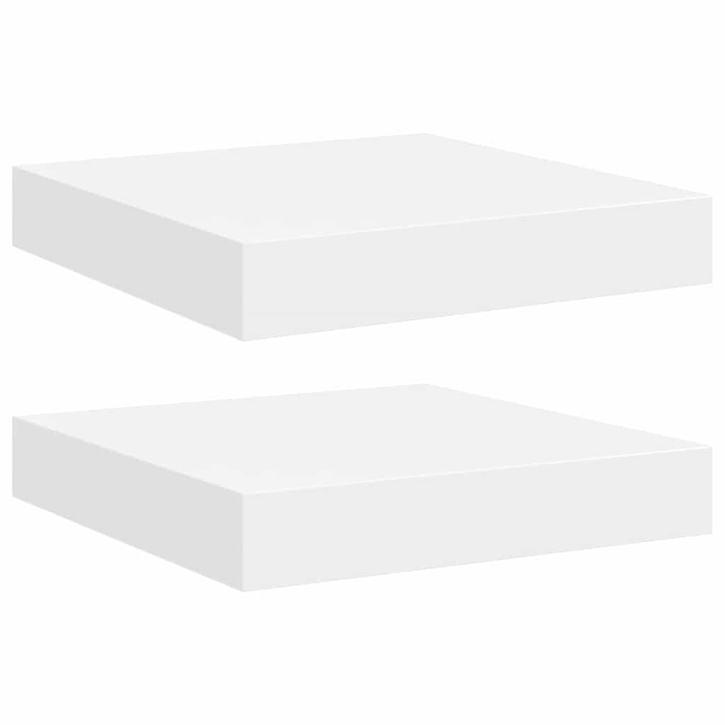 Scaffali a Parete 2 pz Bianchi 23x23,5x3,8 cm in MDF