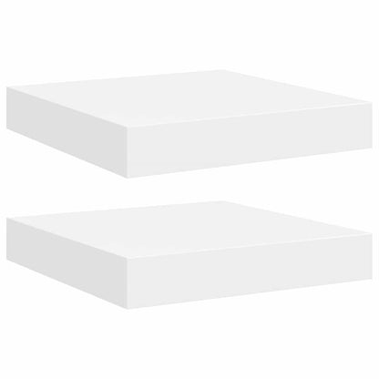 Scaffali a Parete 2 pz Bianchi 23x23,5x3,8 cm in MDF