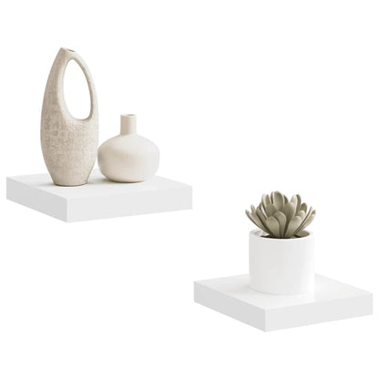 Scaffali a Parete 2 pz Bianchi 23x23,5x3,8 cm in MDF | homemem39