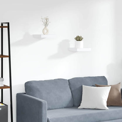 Scaffali a Parete 2 pz Bianchi 23x23,5x3,8 cm in MDF