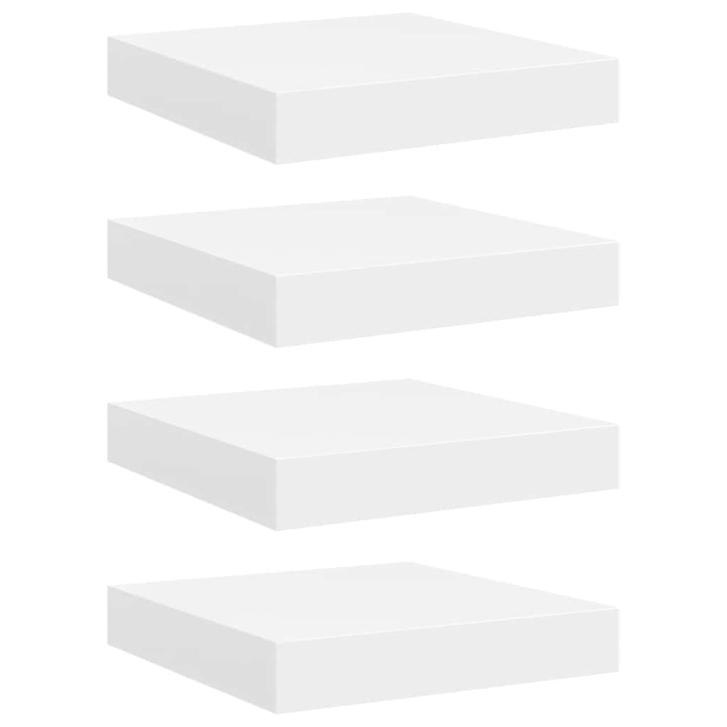 Scaffali a Parete 4 pz Bianchi 23x23,5x3,8 cm in MDF | homemem39